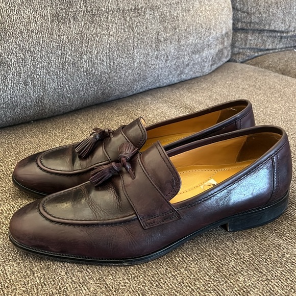 Johnston Murphy Signature Series Brown Leather Tassel Loafers Size 9 - Picture 1 of 13